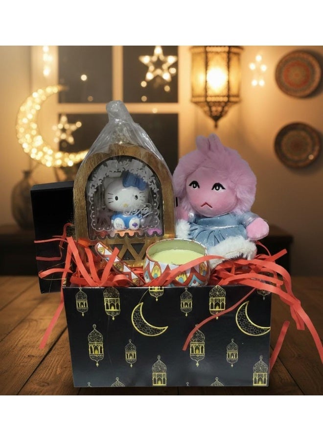 Ramadan Box + 3 Gifts (Kitty Lantern with Songs + Scented Candle + Tamtam Doll) - Image 1